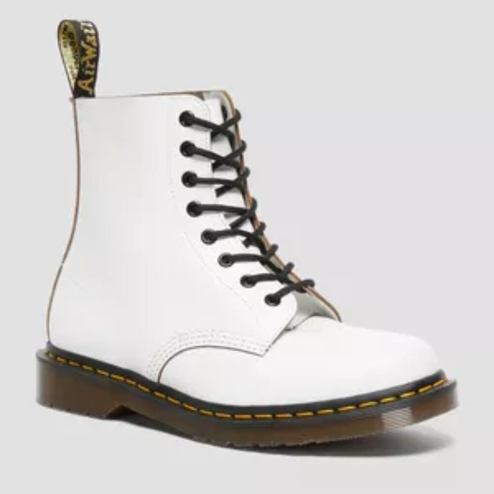 Dr. Martens 1460 Vintage Made in England Lace Up Boots - White